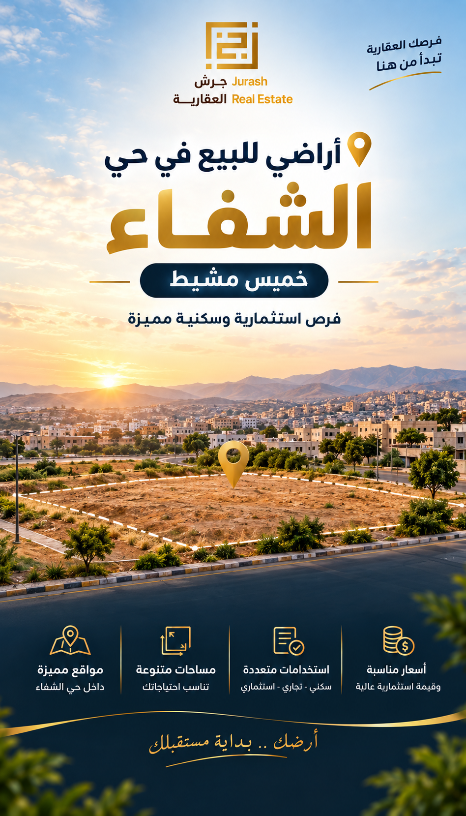 أراضي للبيع في حي الشفاء 